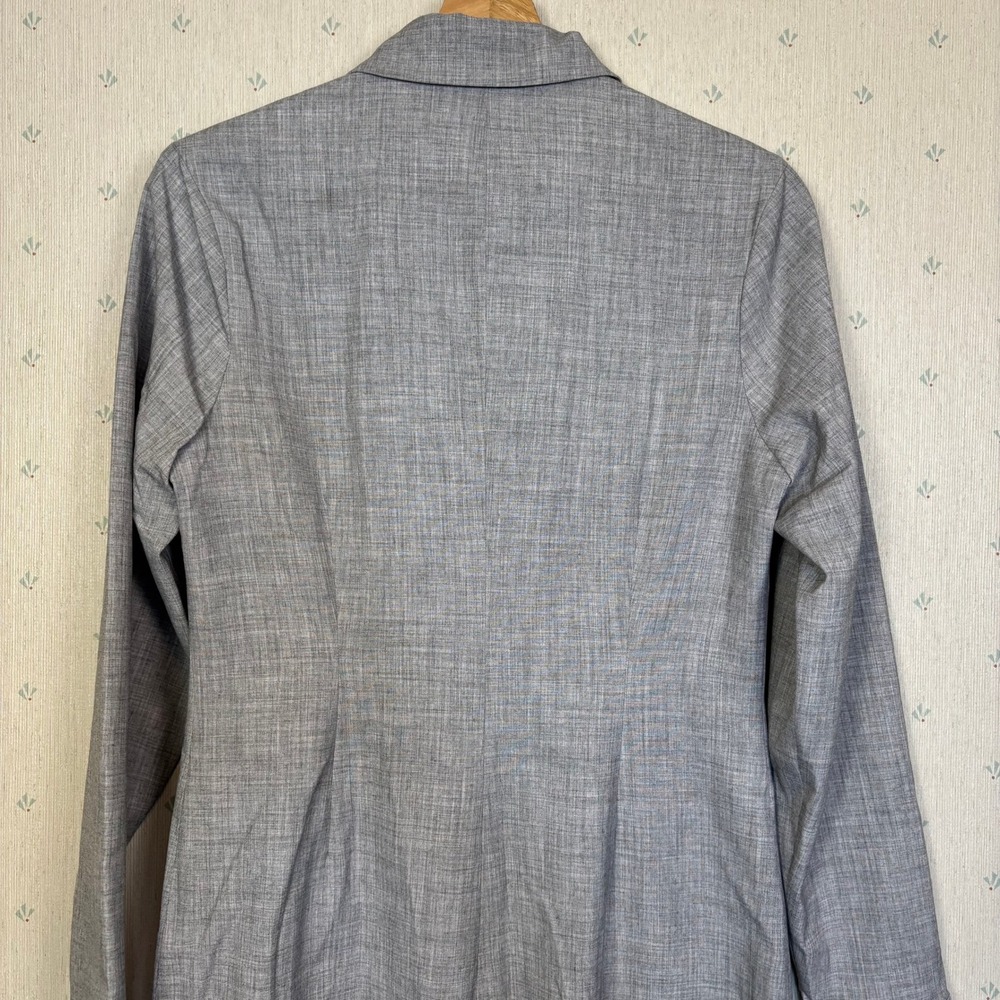 MESHKI Dorian Fitted Shirt Midi Dress Medium Charcoal Marle Minimalist Career - Picture 11 of 16